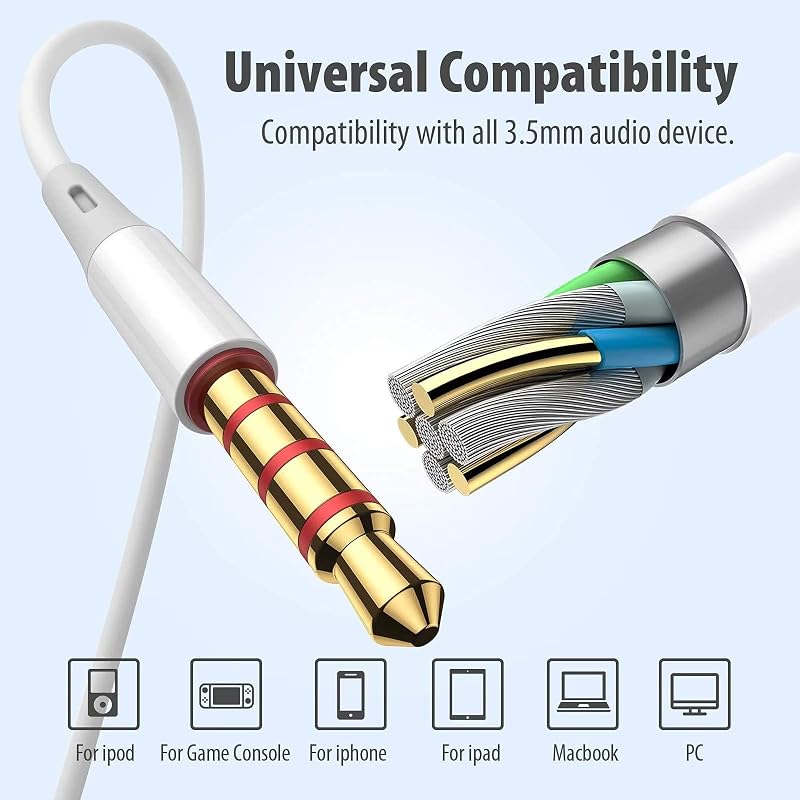 HUOMU Wired Earbuds 5-Pack with Microphone, 3.5mm Stereo Headphones image 6