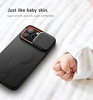 Vista 6 de SURITCH Funda para iPhone 14 Pro Max con cubierta magnética para cámara deslizante y soporte ajustable, compatible con MagSafe, funda protectora