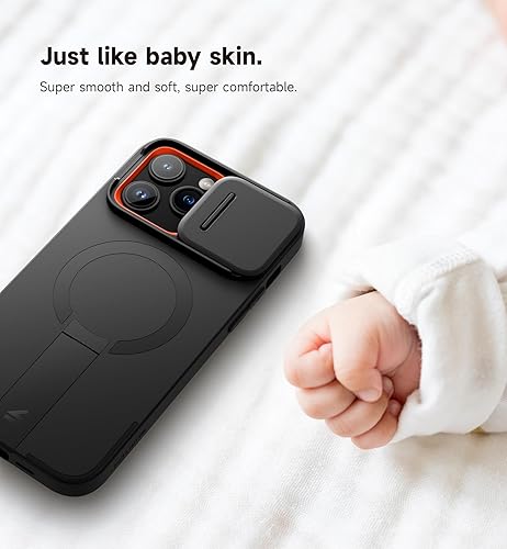 Miniatura 6 de SURITCH Funda para iPhone 14 Pro Max con cubierta magnética para cámara deslizante y soporte ajustable, compatible con MagSafe, funda protectora