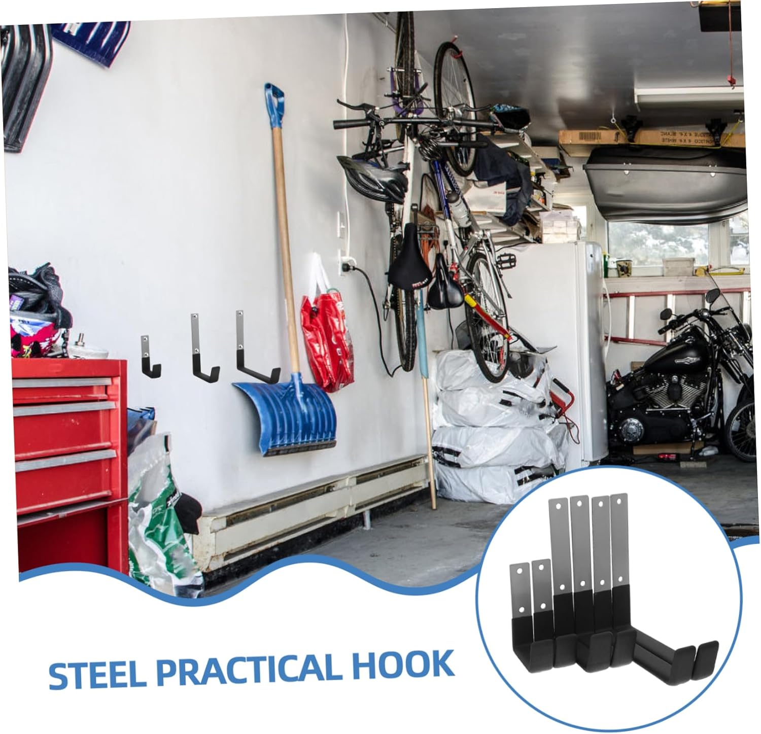 Veemoon 6pcs Heavy Duty Ladder Hanger Hooks Wall Mounted Hooks for Hanging Metal Screw Storage Hanging for Garage Wall Mount