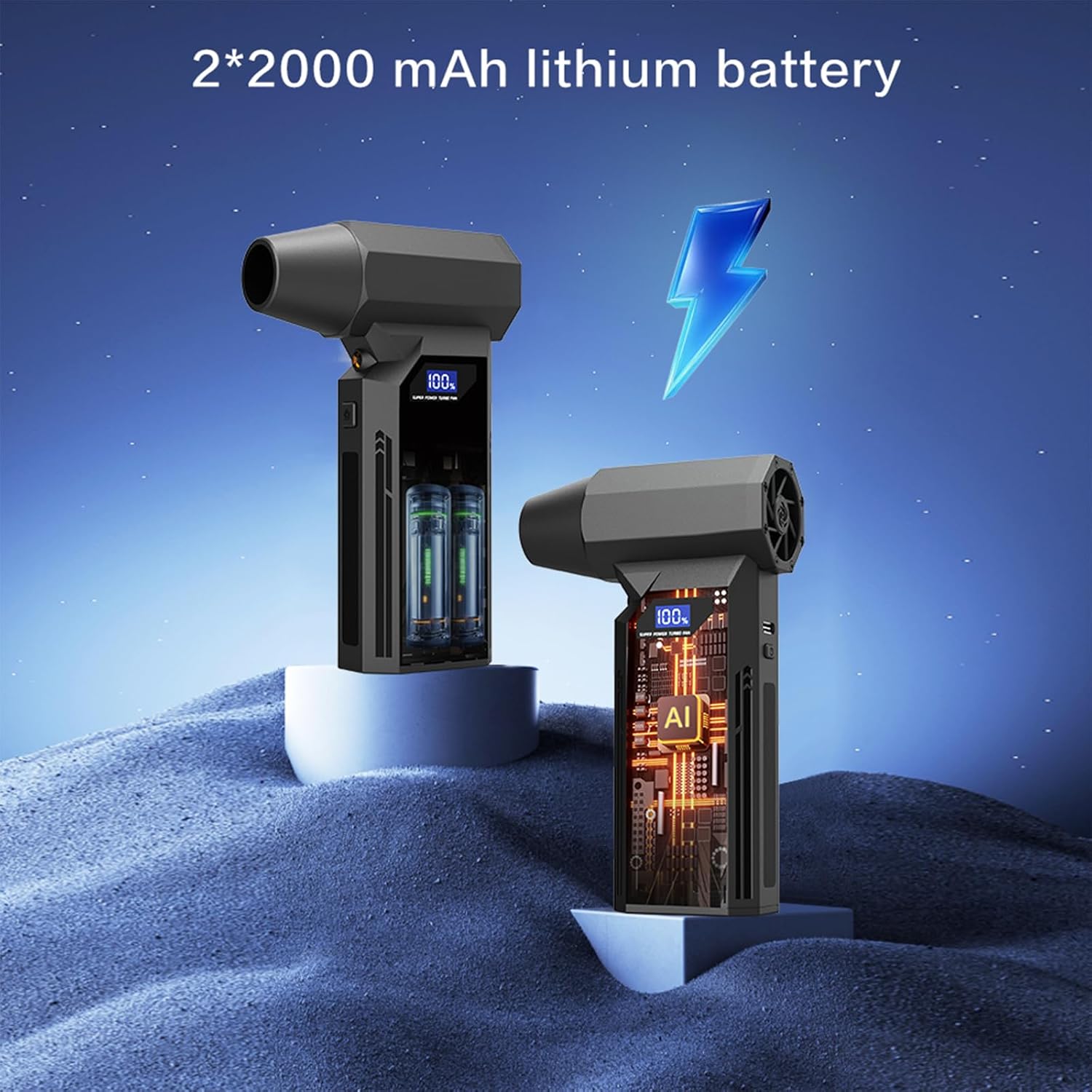 Z2 Compressed Air Duster-110000RPM Super Power Electric Air Duster, 3-Gear Adjustable Mini Blower with Fast Charging, Dust Blower for Computer, Keyboard, House, Outdoor and Car