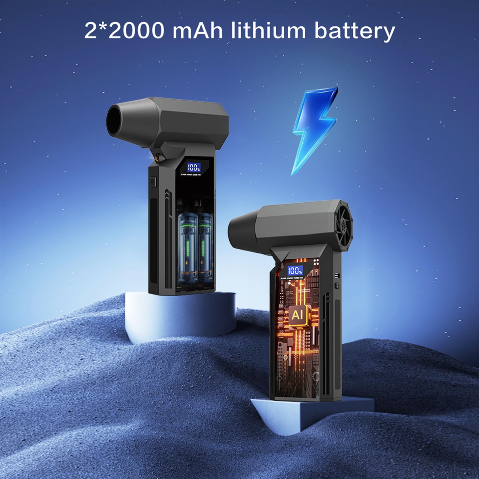 Z2 - Plumero de aire comprimido de 110000 rpm, mini soplador ajustable de 3 engranajes con carga rápida, soplador de polvo para computadora, teclado, casa, exterior y coche18
