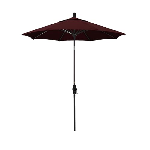 California Umbrella 7.5' Round Crank Lift, Collar Tilt, Aluminum Pole,