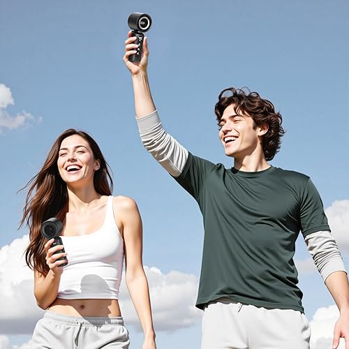 Miniatura 8 de Mini ventilador portátil de mano, velocidad (1-100) ajustable Turbo ventilador personal, batería recargable de 4000 mAh, pantalla digital AI,