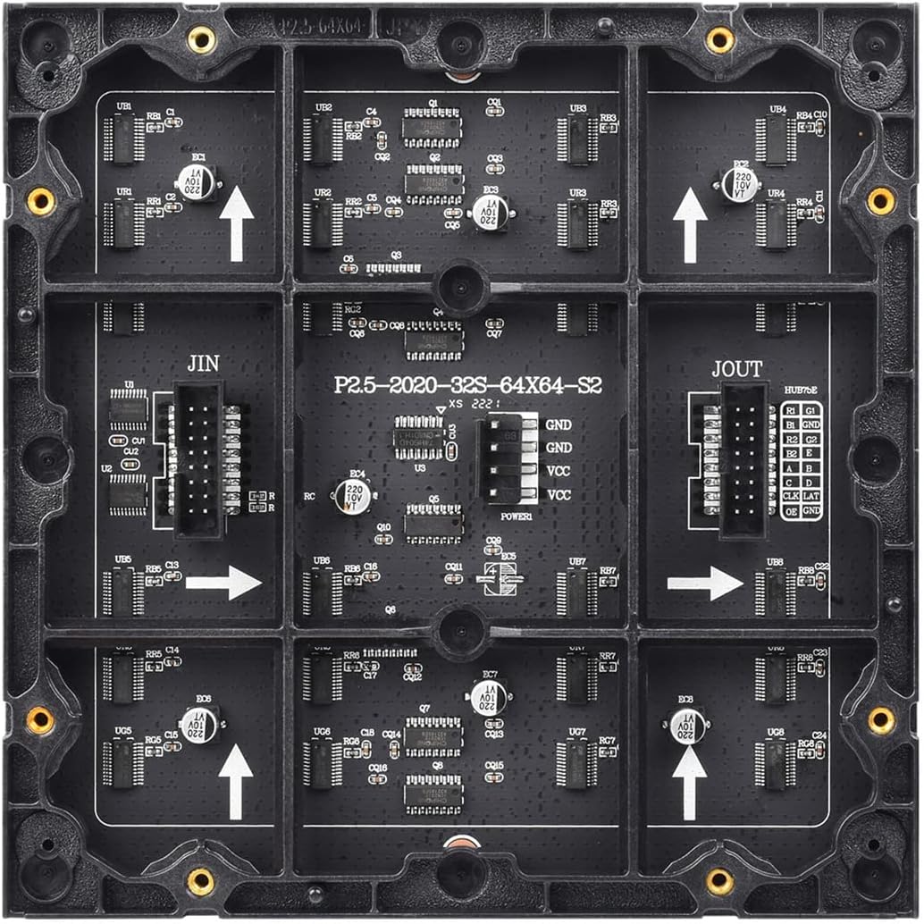 Full-Color RGB LED Matrix Panel for Raspberry Pi 4B+ 4B 3B+ 3B 2B+ Zero W WH Pico ESP32 Ardui 2.5mm Pitch 64×64 Pixels Adjustable Brightness