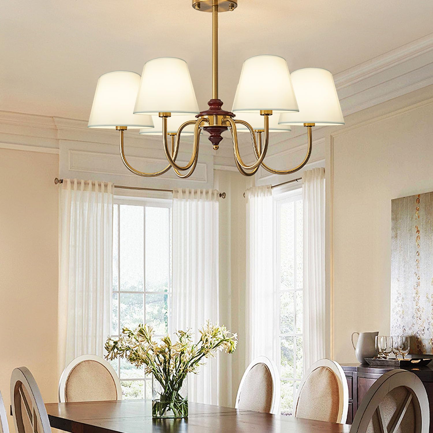 2 paralumi E14/E27 per lampade da tavolo, lampadari di cristallo, paralumi superiori, 15 cm x 17 cm x inferiore 22 cm, bianco