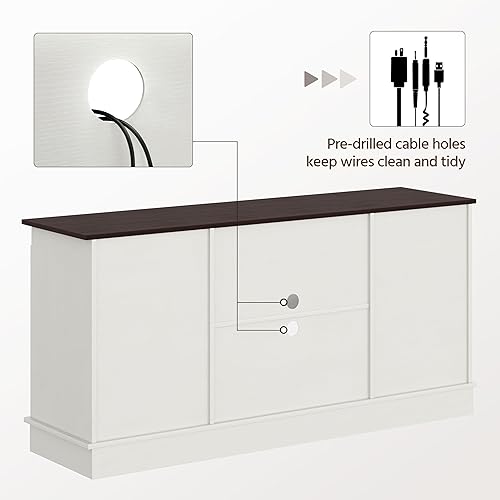 Miniatura 7 de Yaheetech Soporte de TV para TV de 65 Pulgadas, Centro de Entretenimiento Estilo Granja con Puertas Corredizas de Granero, Consola de Medios de TV