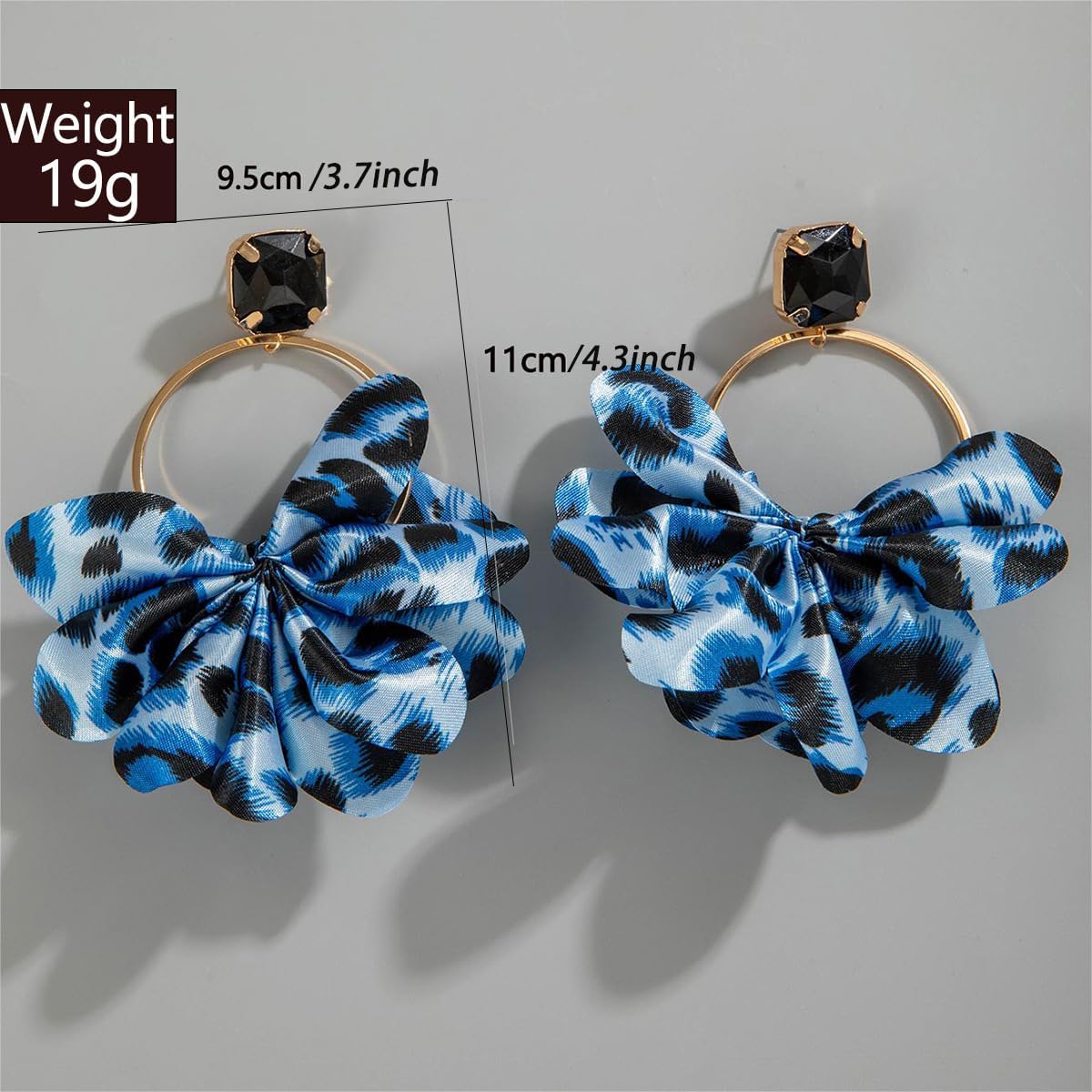 Chunky Leopard Earrings for Women,Big Flower Leopard Print Drop Dangle Earrings,80/90s Statement Earring Jewelry Costume Accessories - Image 4