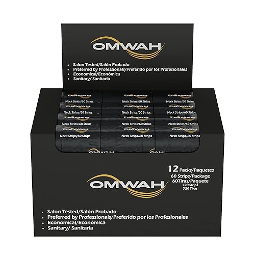 Miniatura 2 de OMWAH Tiras profesionales para el cuello (1 caja, 720 piezas) - 12 paquetes con 60 por paquete para corte de cabello, peluquería y uso en peluquería