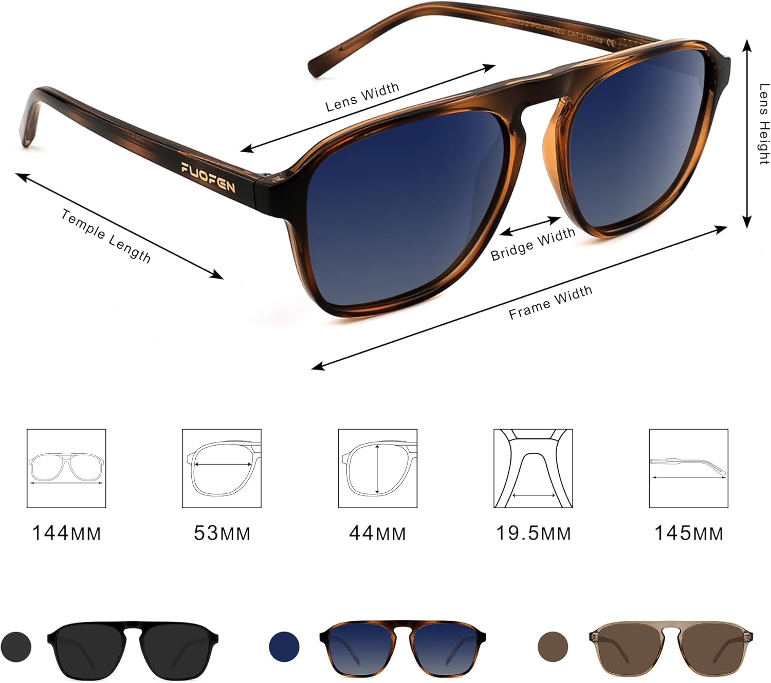 Polarized Modern Aviator One-Bridge Square Mens Stylish Sunglasses Driving Fishing UV Protection Shades - Image 6