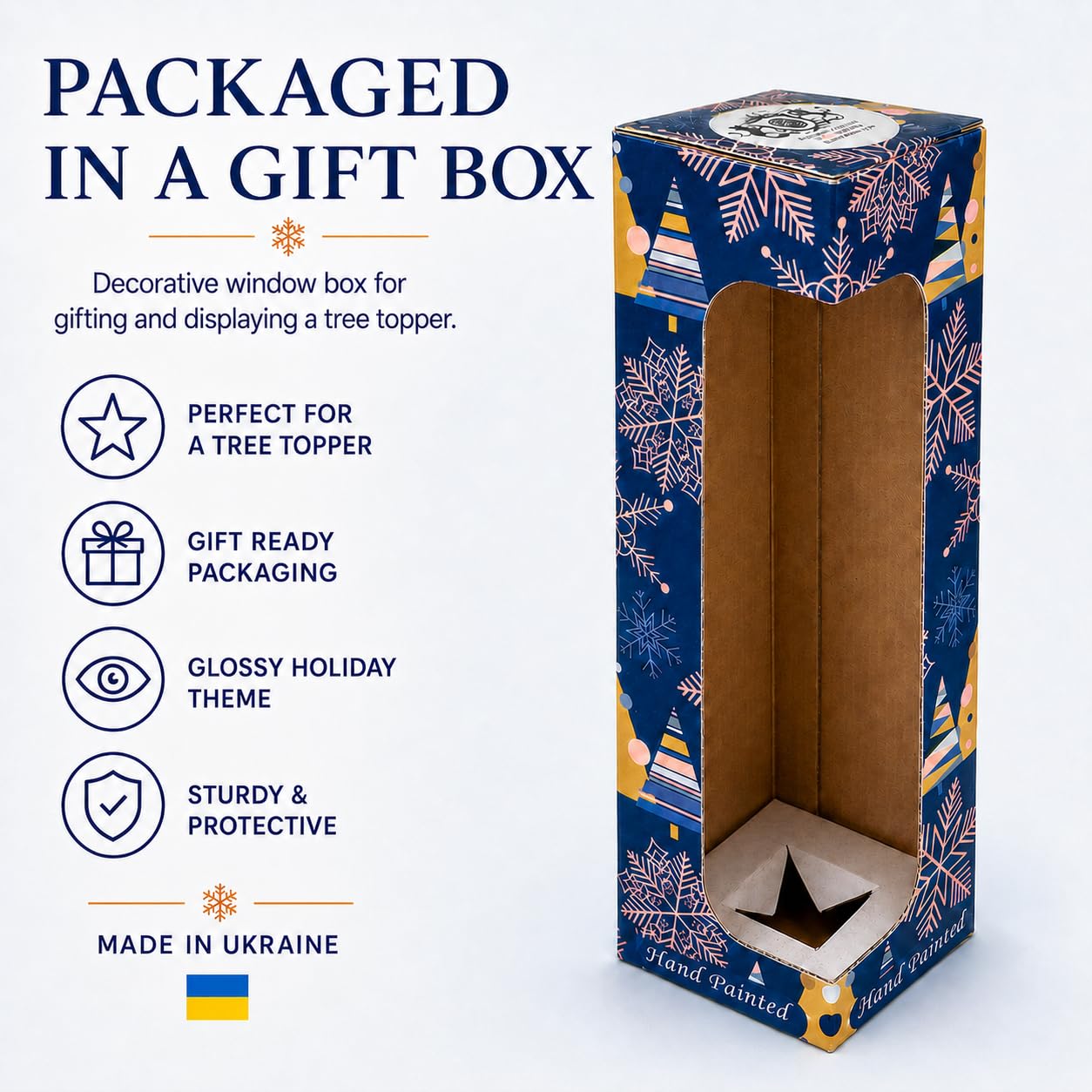 BESTPYSANKY Décoration de sapin de Noël en verre bleu brillant 11 pouces