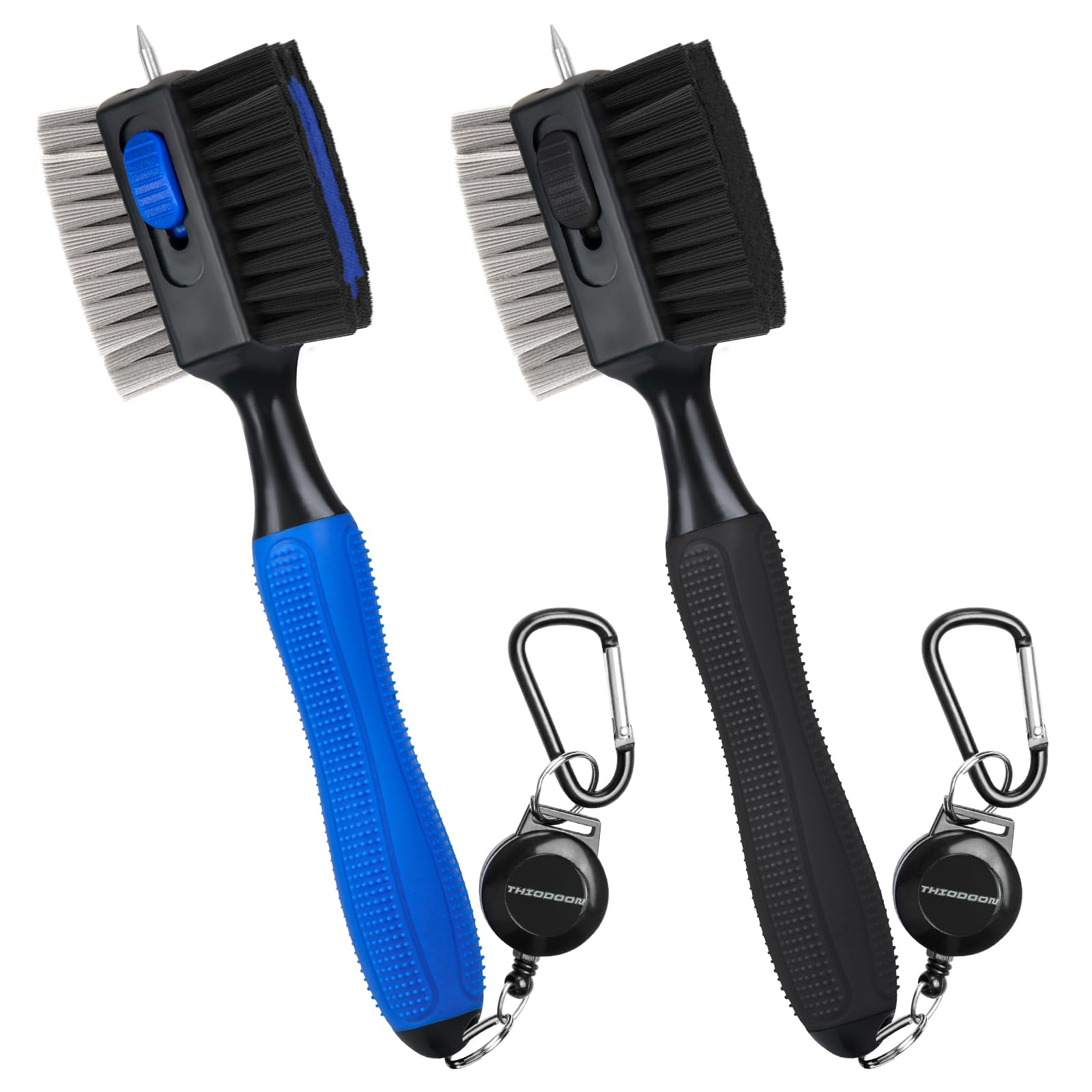 THIODOON Golf Club Cleaner Brush with 4 Oz Water Spray, Nylon and Steel Bristles, Retractable Golf Brush and Groove Cleaner with Clip for Golf Bag, Golf Accessories for Men and Best Golf Gifts