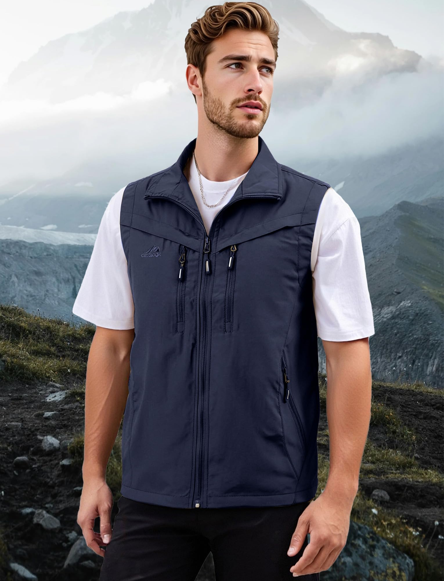 FEOYA Outdoor Weste Herren Anglerweste Leicht Schnelltrockenweste Ärmellos Weste mit Viele Taschen für Angeln Safari Jagd Fotografie Camping Multifunktionsweste Sommer