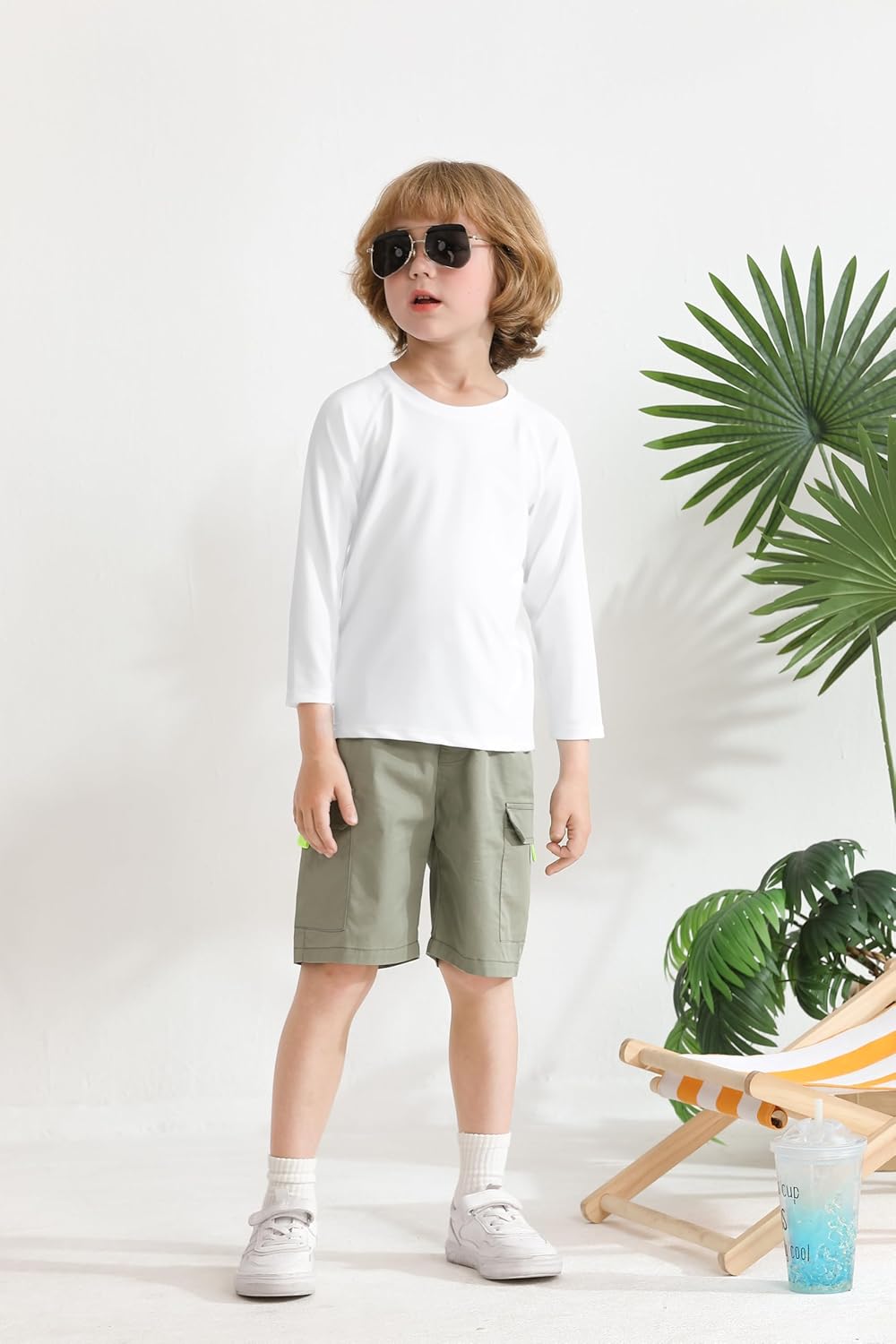 Poroka Cooraby Baby Toddler Boys UPF 50+ Rash Guard Long-Sleeve Quick Dry Sun Protection White Swim Shirt 1-10 Years - Image 5