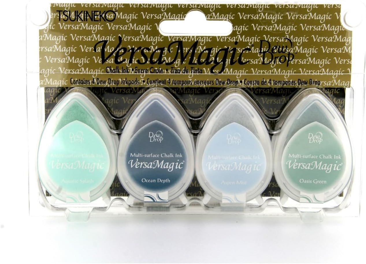 Tsukineko VersaMagic Dew Drop Inkpad of All Kinds, 4-Pack, Pretty Pas