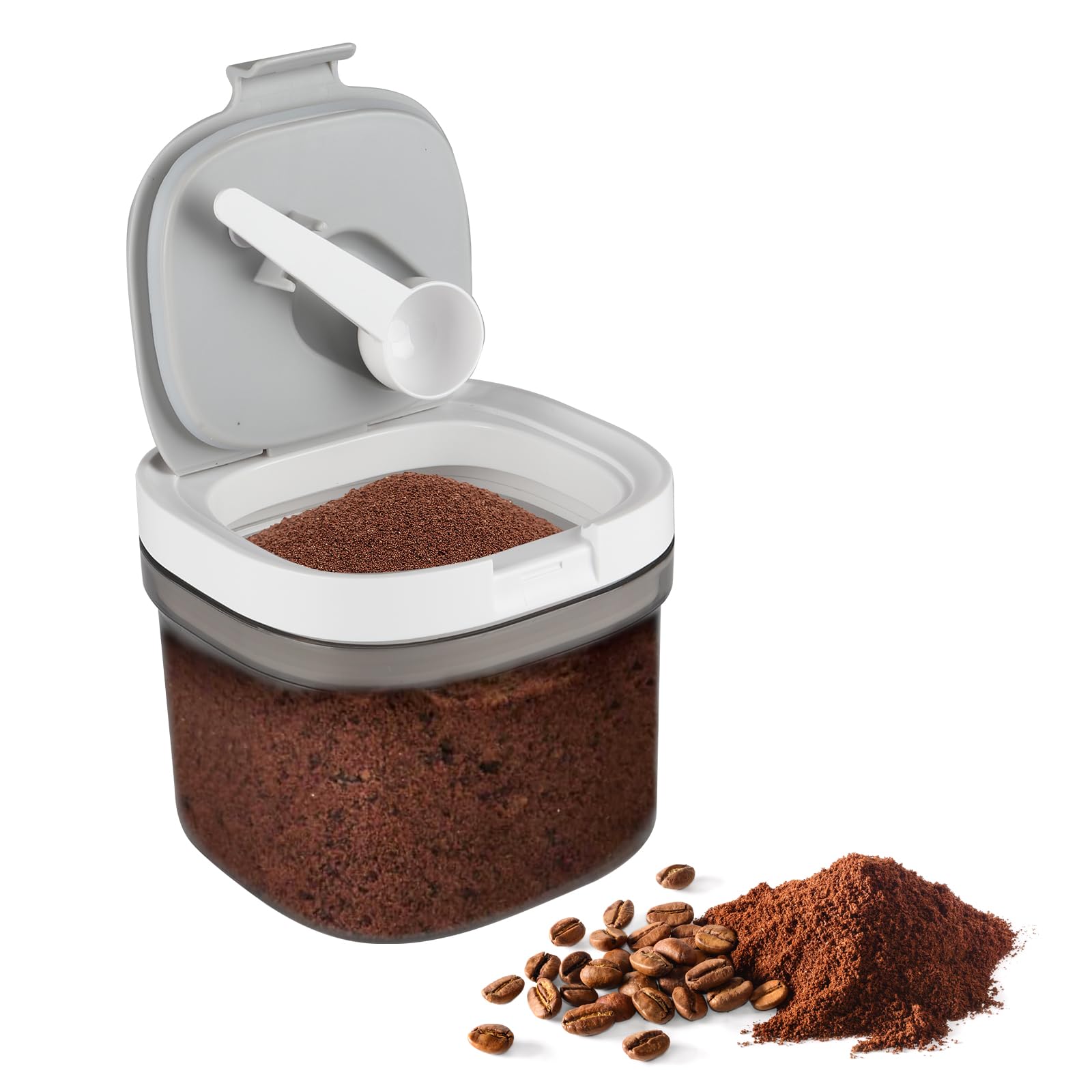 Gzsekken Coffee Bean Storage Container,Airtight Coffee Container with Lid & Scoop,800 ML BPA Free Plastic Kitchen Food Storage Container for Ground Coffee, Spices, Herbs, Candy, Snacks