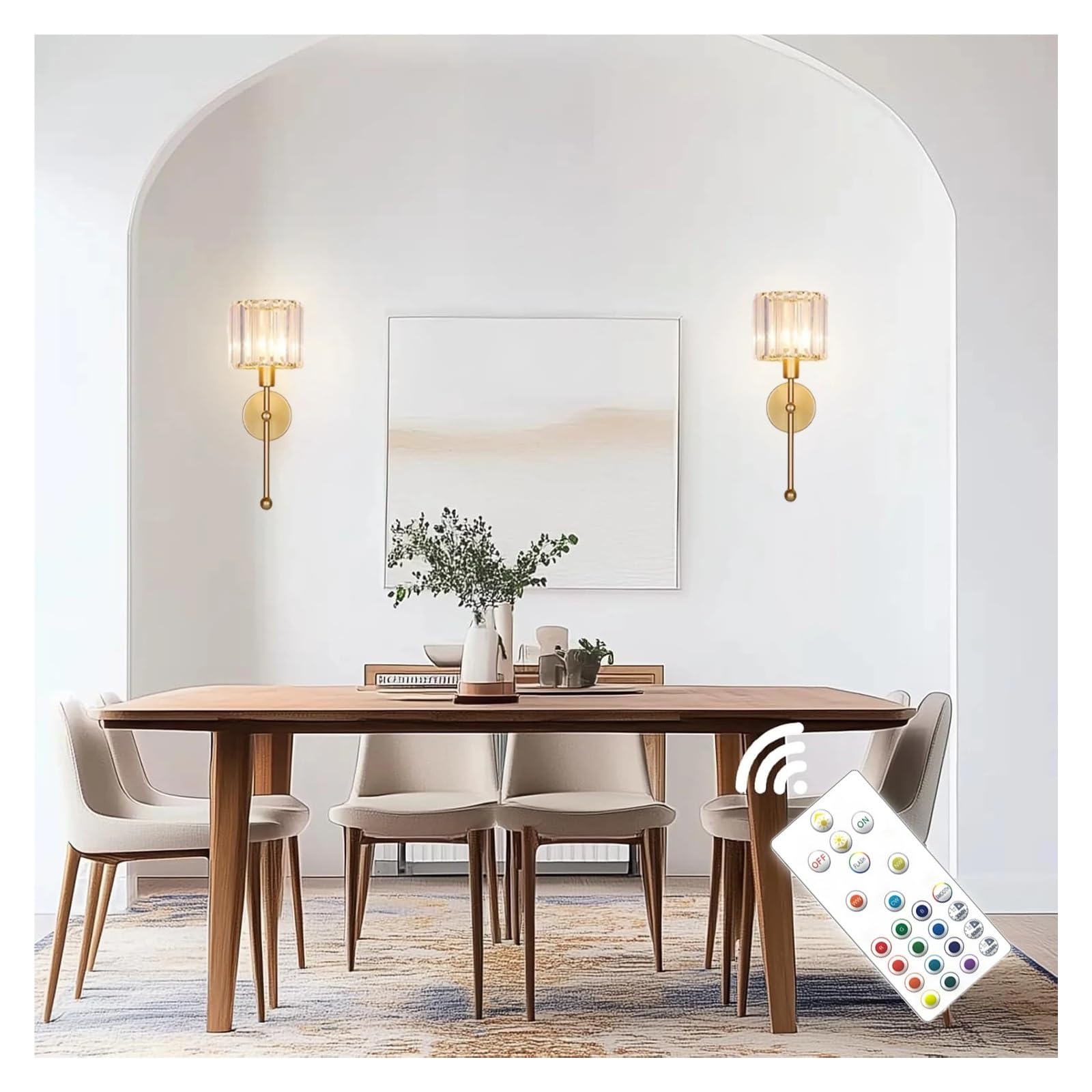 Nowoczesna Lampa Ścienna LED, Luksusowa, Przezroczysta, Kryształowa, Bez Okablowania I Akumulatorowa, Do Salonu Korytarza Jasne śWiatłA(Wall lamp with bulb)
