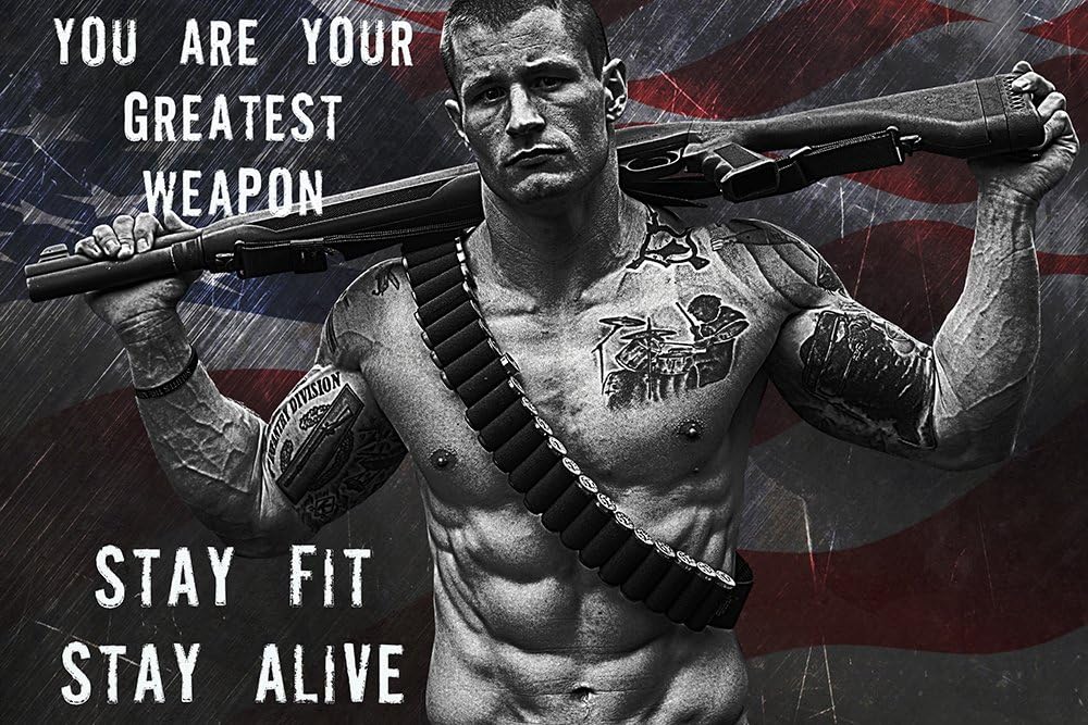 Stay Fit Stay Alive Military & Police Motivation Poster 18x24
