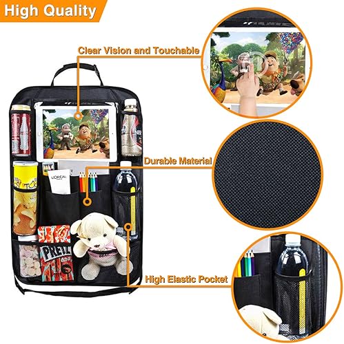 Miniatura 4 de Organizador de asiento trasero, organizador de automóvil para asiento trasero de automóvil para niños con agujero para USB/auriculares, organizador