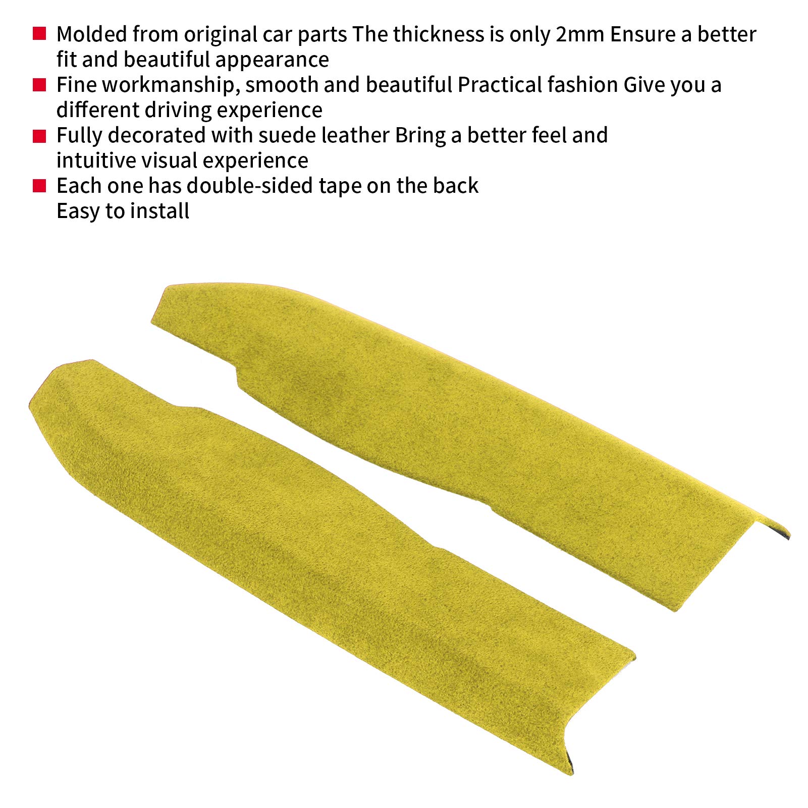 Strisce Decorative in Suede per Consolle Centrale 2mm 2 Pezzi Compatibili 2013-2020 Protezione Interni Auto Adesivi Auto
