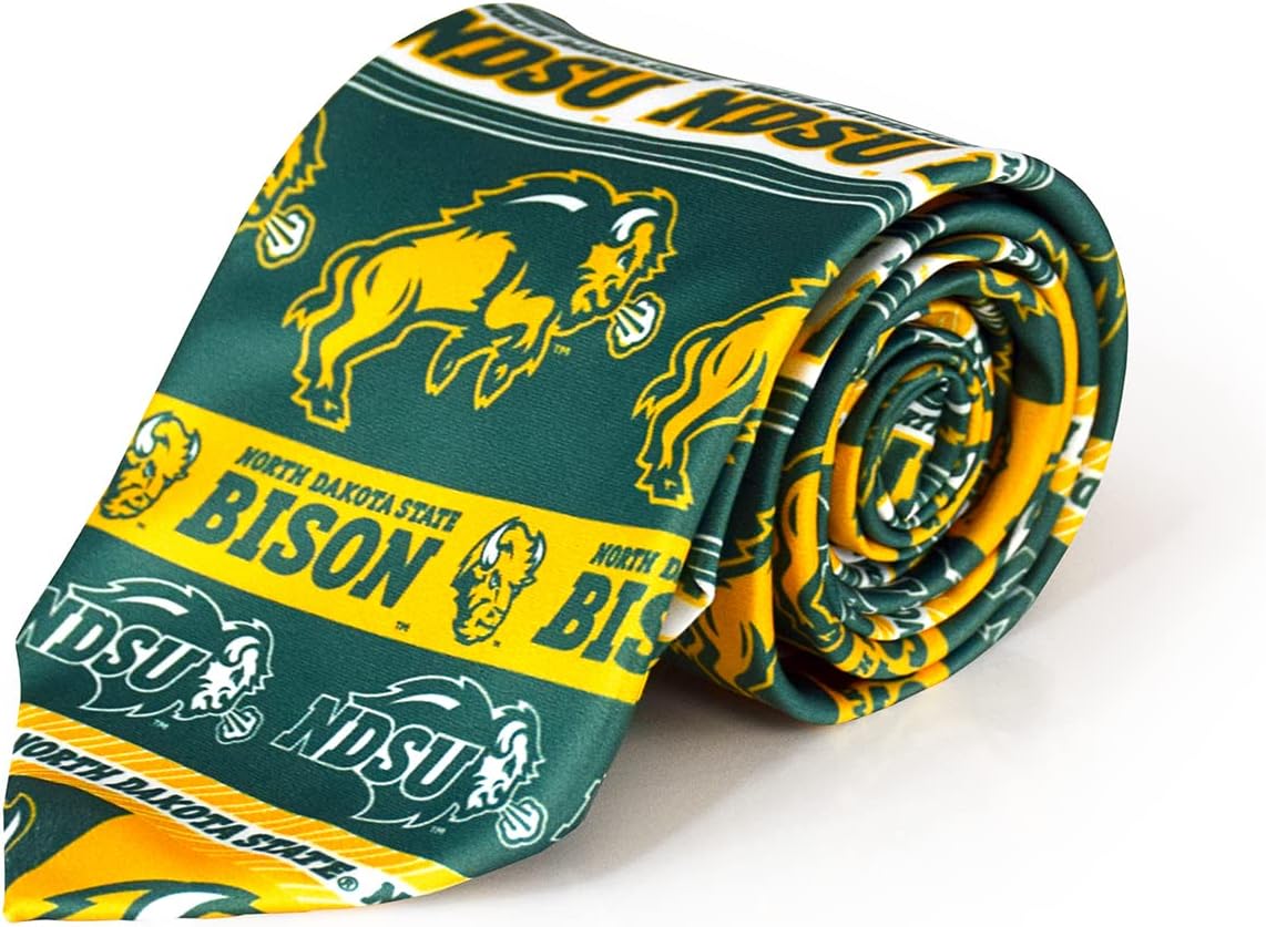 Lifebeats NDSU Men's Logos Tie by Fan Frenzy Gifts | Officially Licensed North Dakota State University Bison Tie | NCAA Sports Ties for Men | Machine-Washable Neckties Made of Microfiber