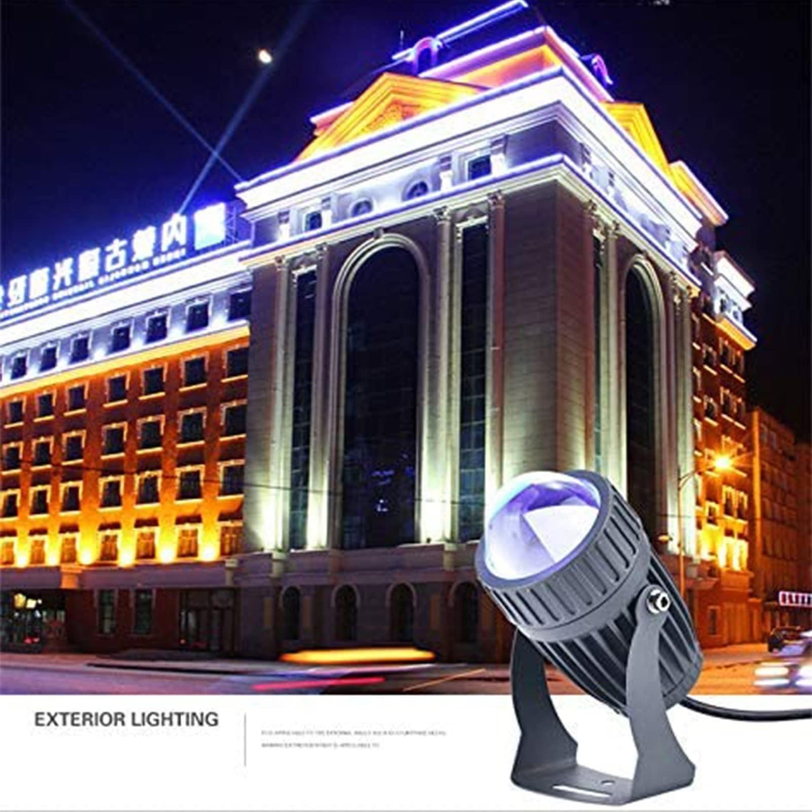 Oświetlenie punktowe LED, reflektor LED, 10 W, zewnętrzna lampa ścienna, oświetlenie krajobrazu, IP67, wodoodporna lampa punktowa LED, wąska wiązka, do ogrodu, dziedzińca, oświetlenia krajobrazu