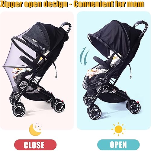 Miniatura 3 de Little World Mosquito Net for Stroller Mosquito Net and Sunshade for Stroller Sun Protection Baby Mosquito Net Mesh Net Cover for Infant