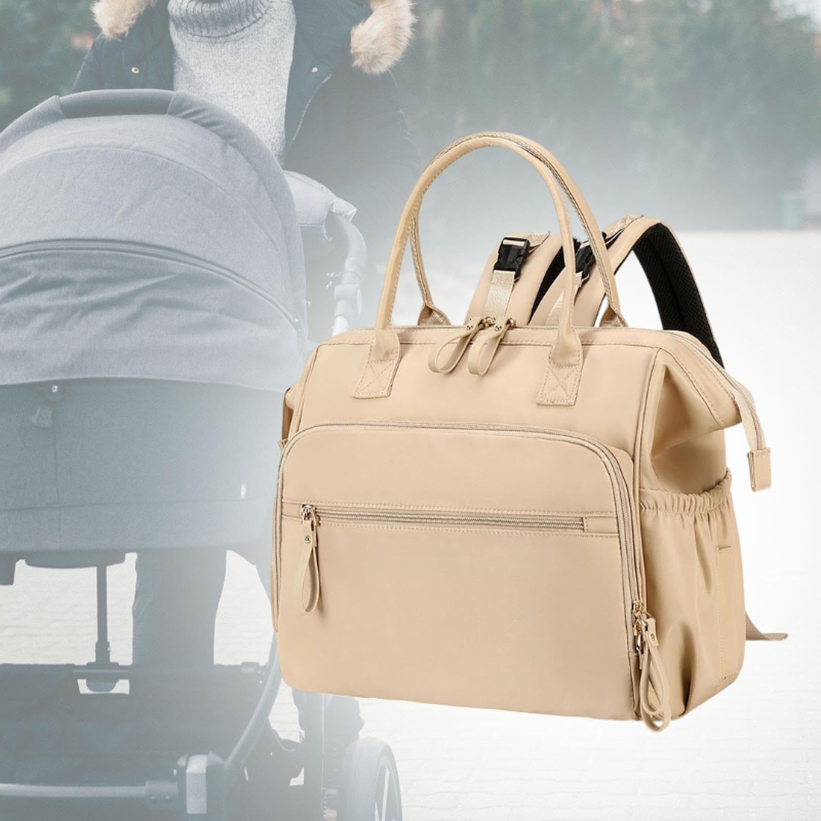 predolo Reisewindel Tte Wickelbeutel Umhängetasche Große Kapazität mit Multi Taschen Windpack für Die Arbeit Im Freien Im Freien Im Außenbereich, Beige