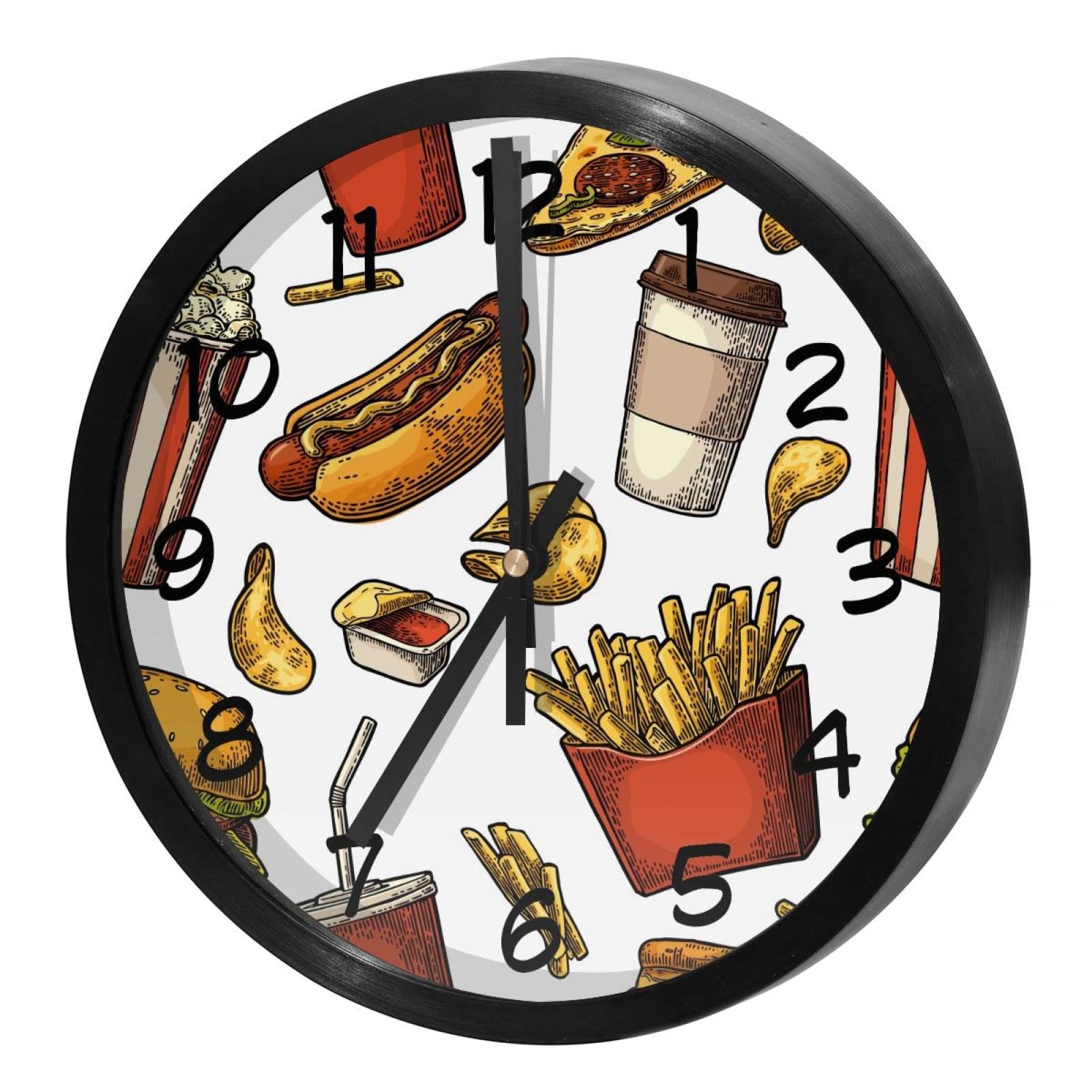 Horloge murale silencieuse contre les distractions sonores ronde à piles pour café et cuisine