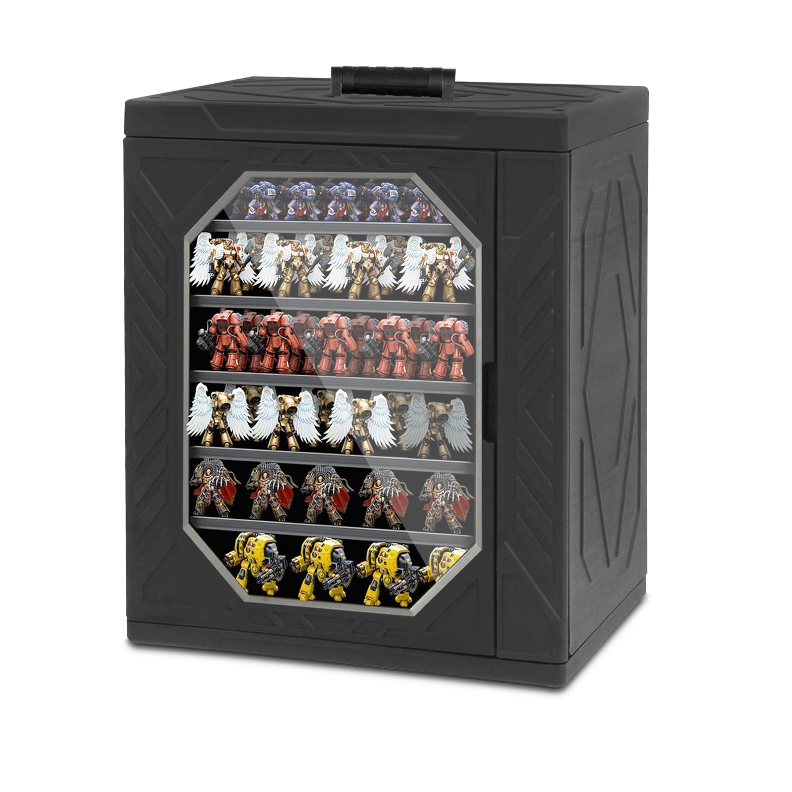 YWJHMY Miniature Carrying Case, Display and Transport Action Figure Display case for Warhammer 40k. (rectangular)
