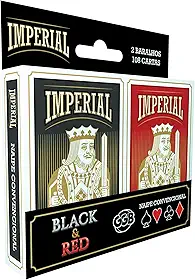 GGB Plast Baralho Duplo Imperial Black e Red 108 Cartas