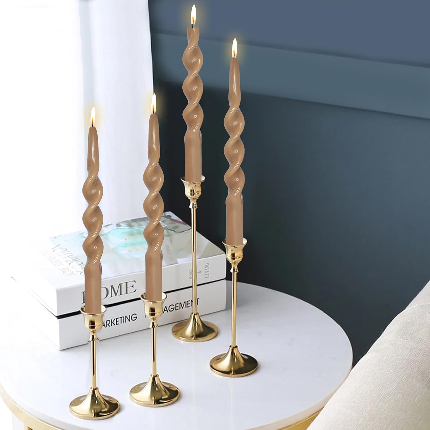 Spiral Taper Candles Twisted Candlesticks Candle Stick Unscented Candles for Dinner Home Décor Weddings Party Festive Seasons Holiday