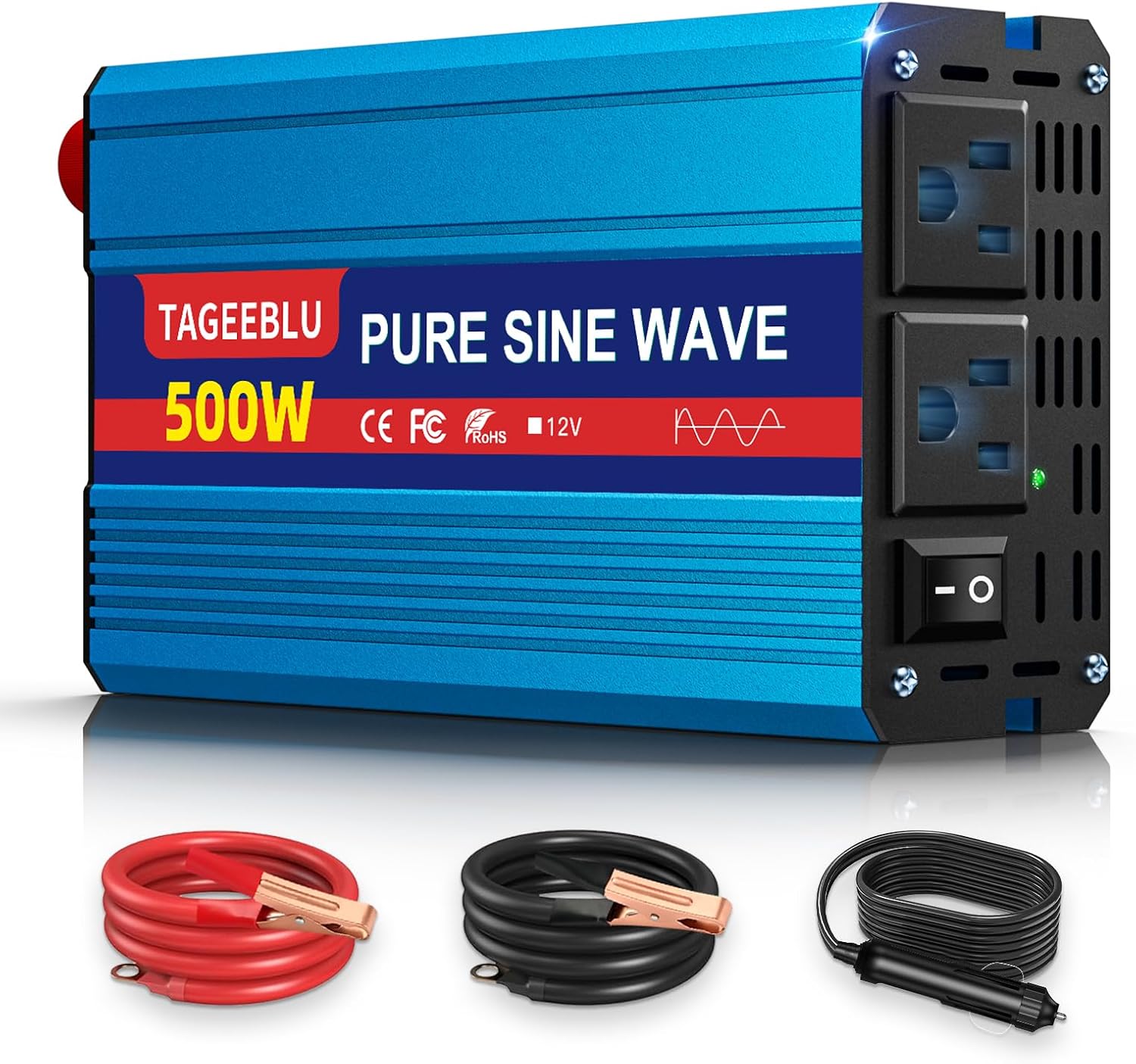 Inversor de corriente pura de 500W 12V a 110V para vehículo miniatura 1
