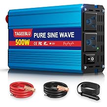 500W Pure Sine Wave Power Inverter 12V DC to 110V 120V AC for Vehicles