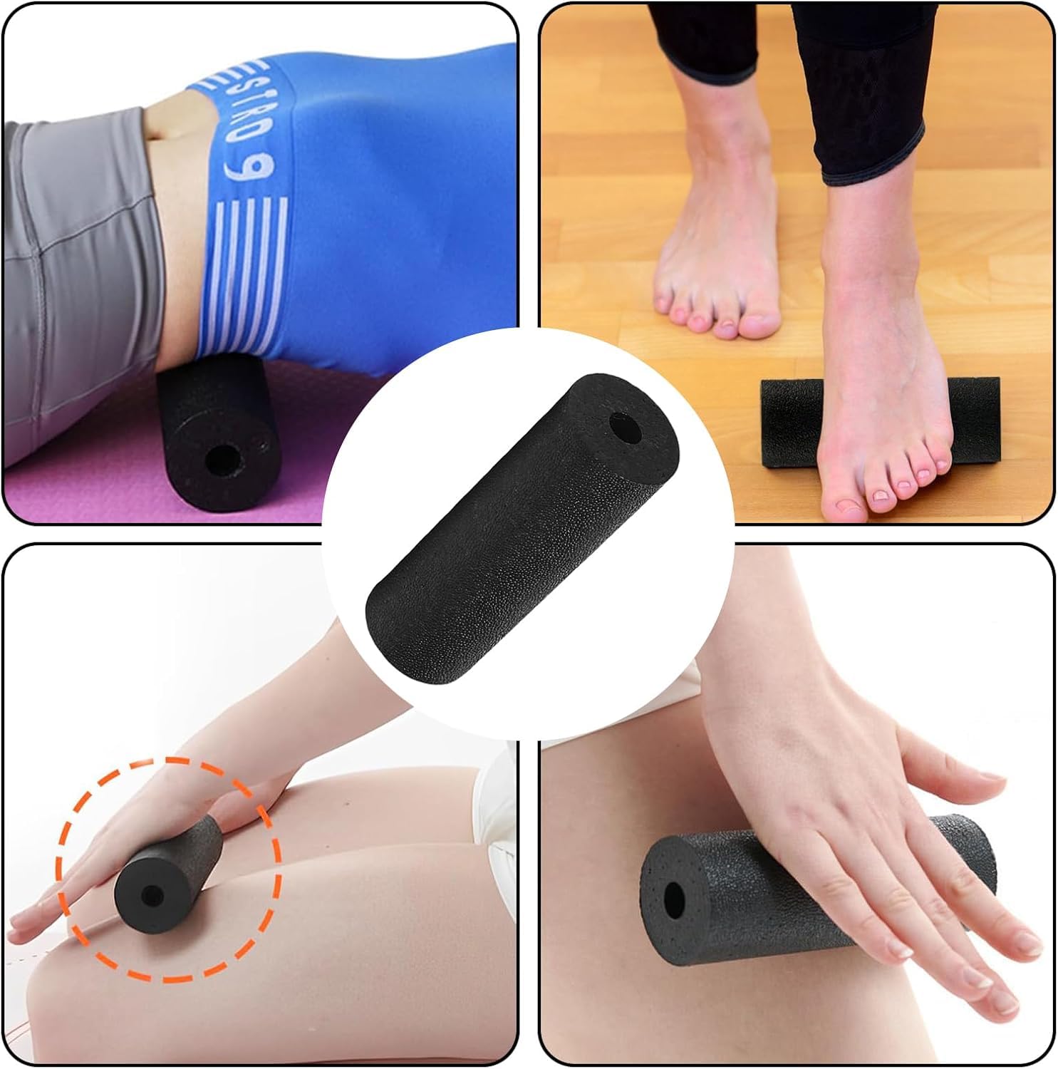 Faszienrolle Klein - Mini Faszienrolle für Füße & Selbstmassage - Effektive Fitness-Rolle für Anfänger & Leistungssportler (Schwarz)