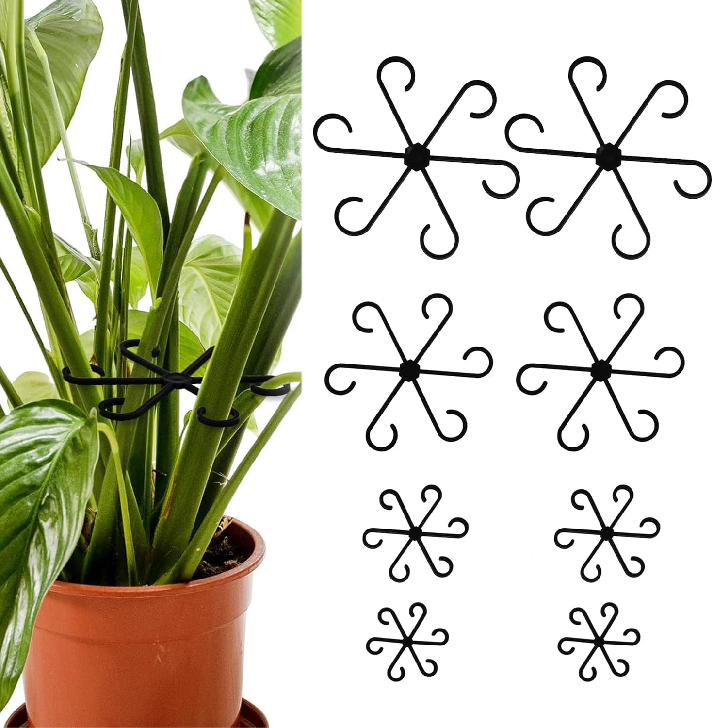 8PCS Plant Stem Support Climbing Houseplant Support Stakes for Indoor Plants Reusable Plastic Climbing Plant Support Plant Trellis Indoor Ideal Plant Support for Thriving Growth