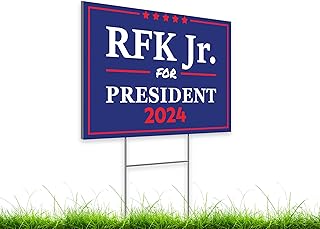 12x18 Inches Kennedy For President Yard Double sided Sign with Metal Stakes - RFK Jr. 2024 Signs - Robert F. Kennedy Jr. 2024 Lawn Sign - Political Campaign Sign - President Plastic Outdoor Yard Signs