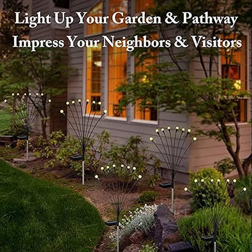 Miniatura 5 de Luces solares de luciérnaga alimentadas por energía solar, impermeables para exteriores, 8 bombillas blancas cálidas, oscilantes con forma de