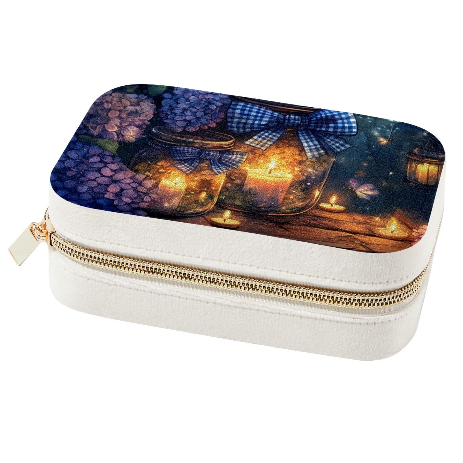 Boîte à bijoux portable lilas et compacte pour le voyage de la marque