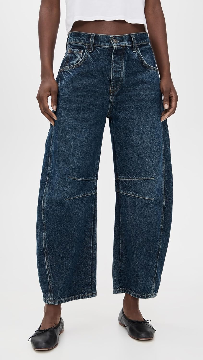 Free People Women's Good Luck Mid-Rise Barrel Jeans - Image 2