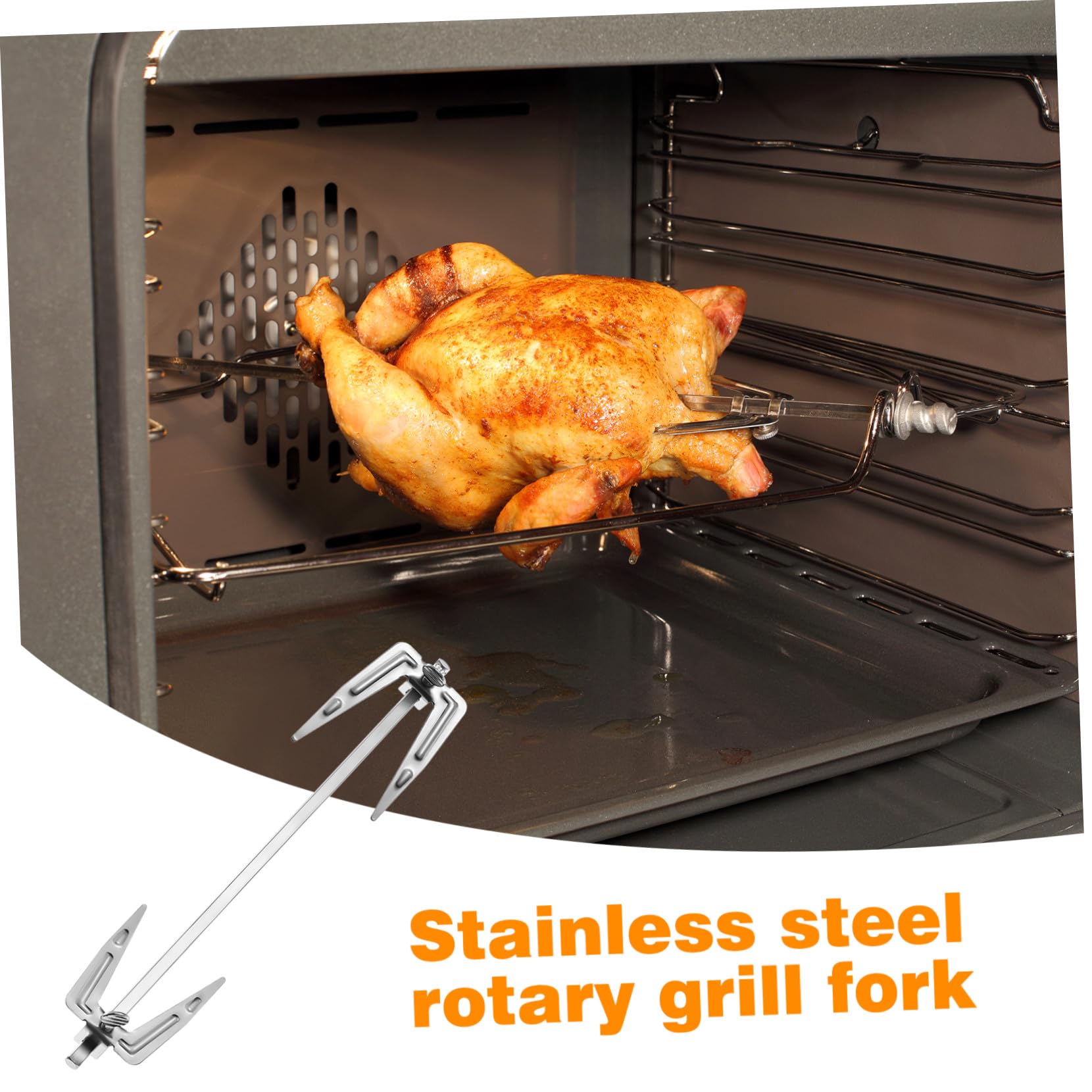 Cabilock Girarrosto Pollo Allo Spiedo Forchetta Griglia Forchetta Griglia Girarrosti Forno Griglia Cremagliera Spiedo Griglia Per Carichi Pesanti Girarrosto Grill Kit Barbecue Grill