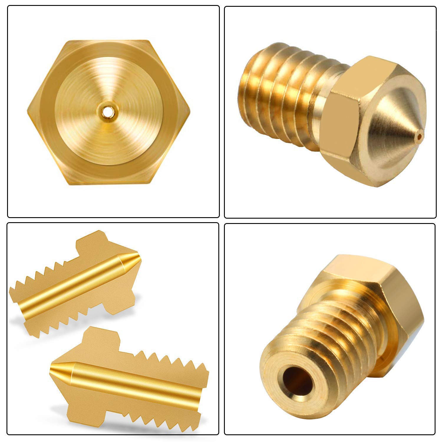20pcs 0.4mm MK8 Nozzles 3D Printer Extruder Accessories for Creality Ender 3 5 CR-10 10S S4 S5 and so on (20 PCS)
