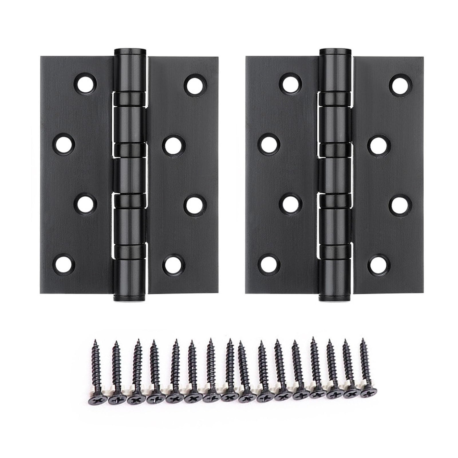 Fexxkg Black Hardware Stainless Steel Hinges Door Connector Drawer 8 Mounting Holes Furniture Bookcase Window Cabinet Home Flat Hinges Surface Mount For Cabinet Doors Heavy Duty For Wooden Box Doors