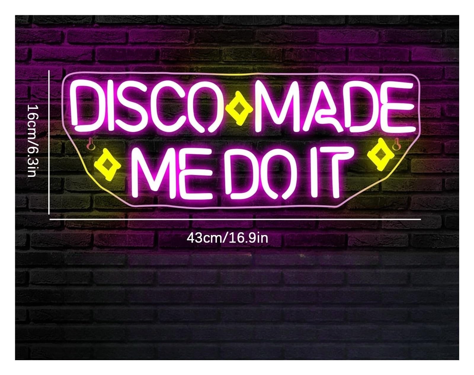 XENITE Luces Art Decoration Christmas Letrero De Neón Disco Made Me Do It Lámpara Decorativa Con Letras Para Colgar En La Pared, Ideal Para Bares, Fiestas, Clubes Y Estudios De Baile