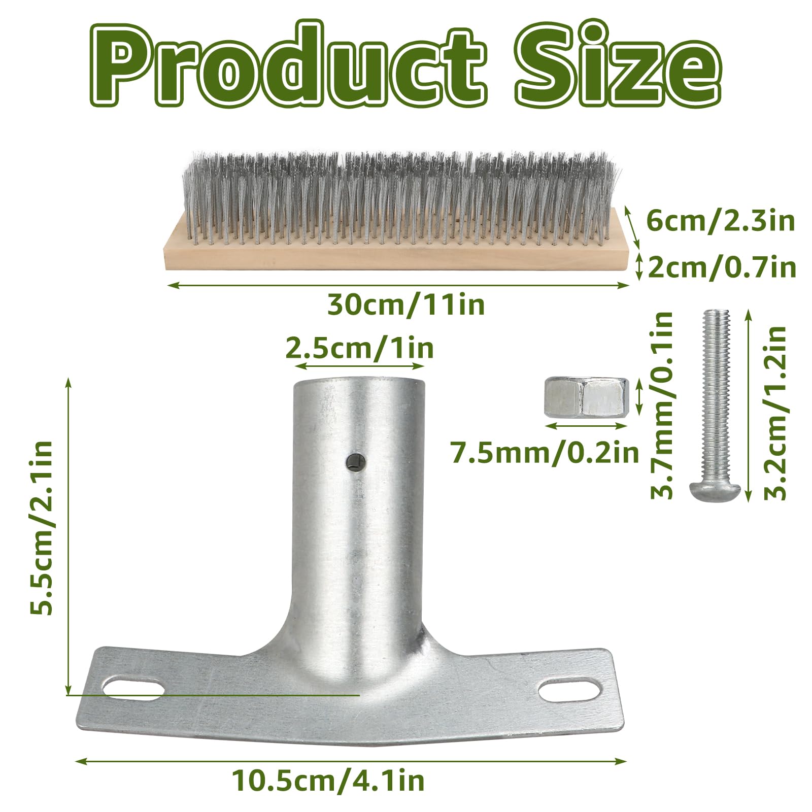 VIDETOL Lot De 2 Têtes De Balai En Fil D'acier Rigide, Brosse