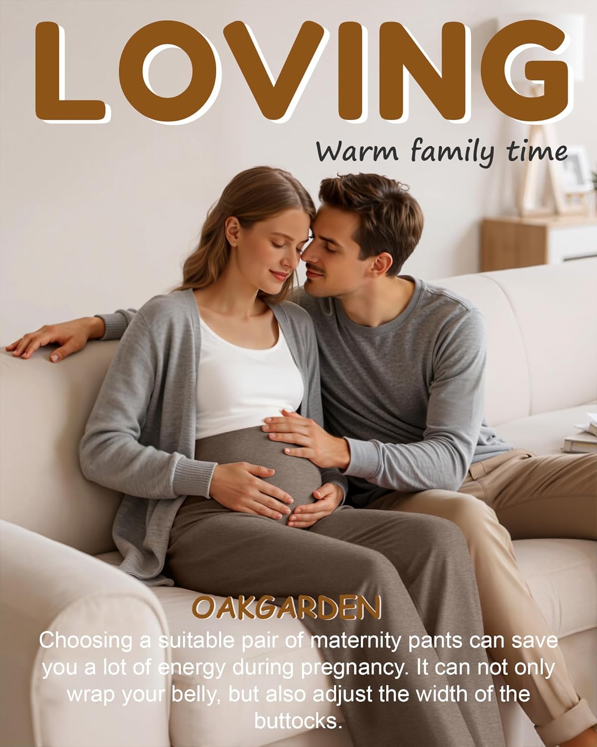 3 Pack Women's Fleece Maternity Pants, Over The Belly Pregnancy Thermal Wide Leg Lounge Pants with Pockets - Image 6