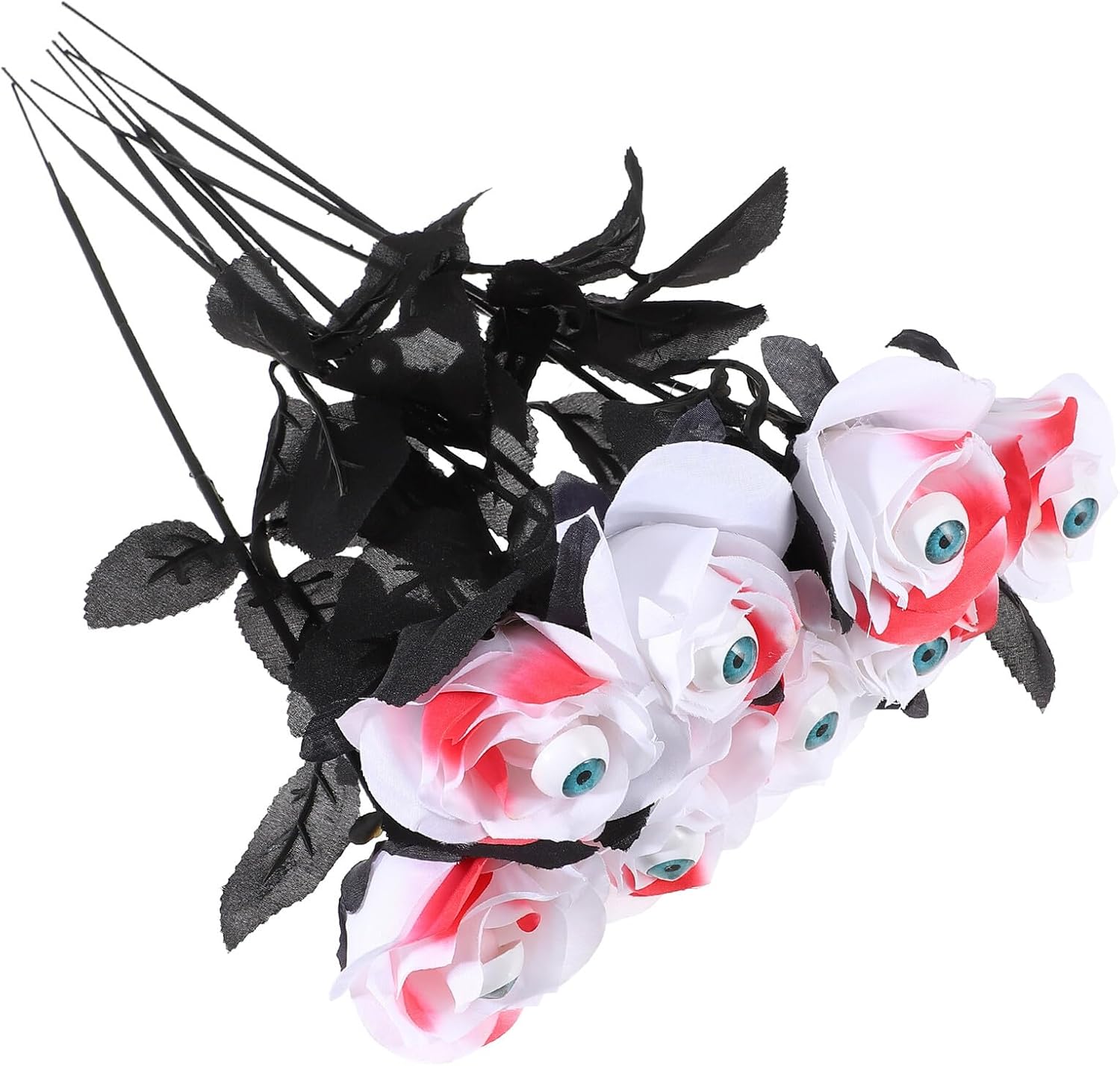 Operitacx 8pcs Artificial Fake Rose Stems Halloween Rose Decoration Props Red Emulated Flowers for Haunted House Party Supplies Home Décor