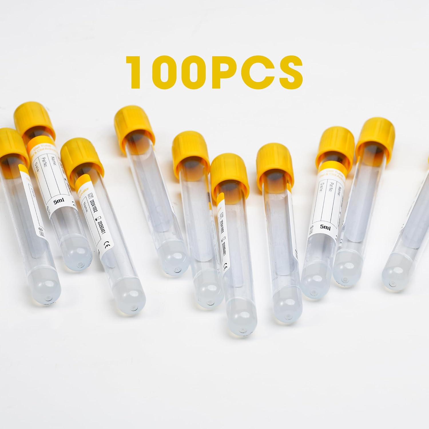 Vacutainer Blood Collection Tubes 5ml Lab Vacuum Gel Tube for Pet Animals Veterinary Lab Supplies 100 Pcs Wrap Packaging