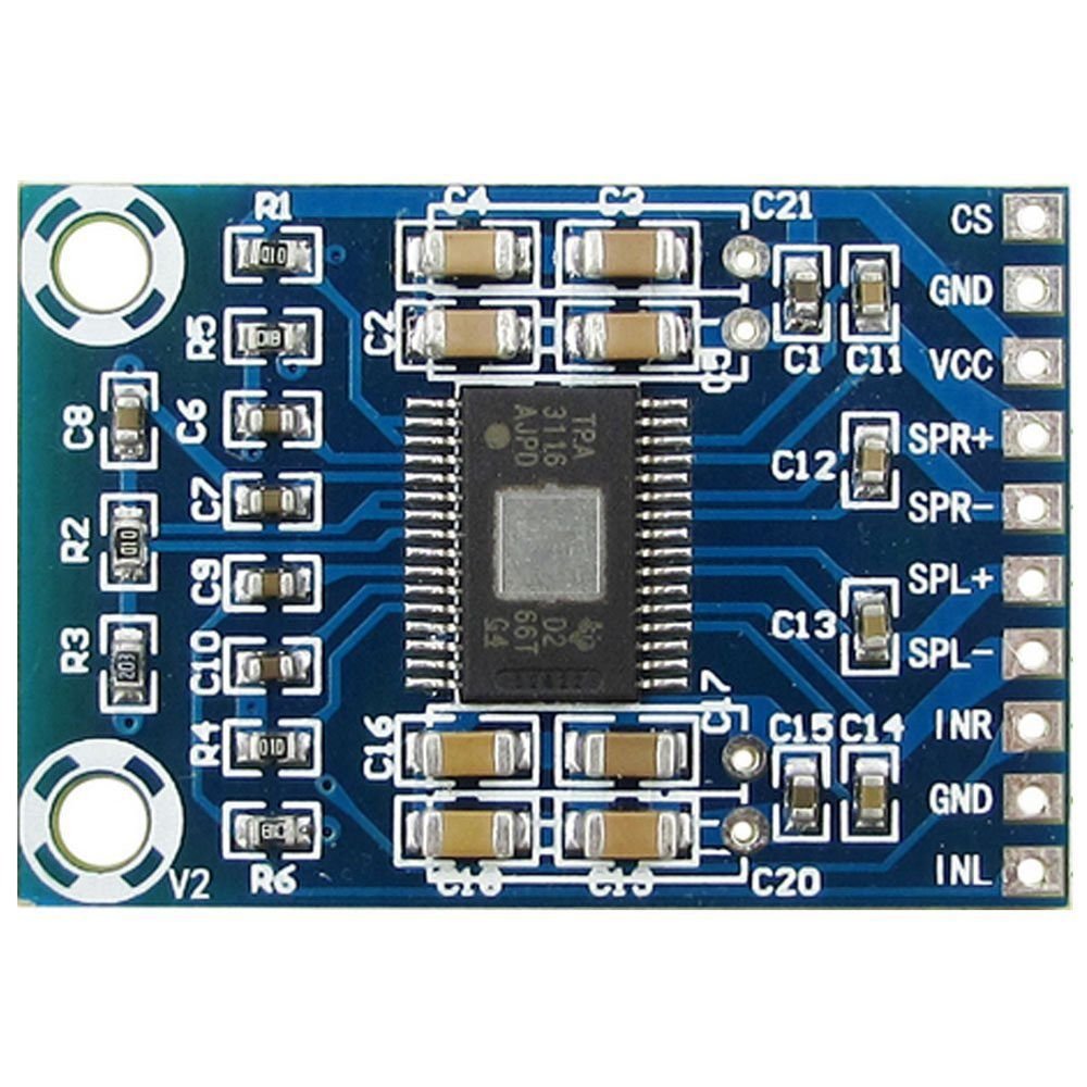 TPA3116D2 Mini Digital Power Audio Stereo Amplifier Board, Dual Channel 50W Class D DC 12-24V Ampli AMP Amplify Module