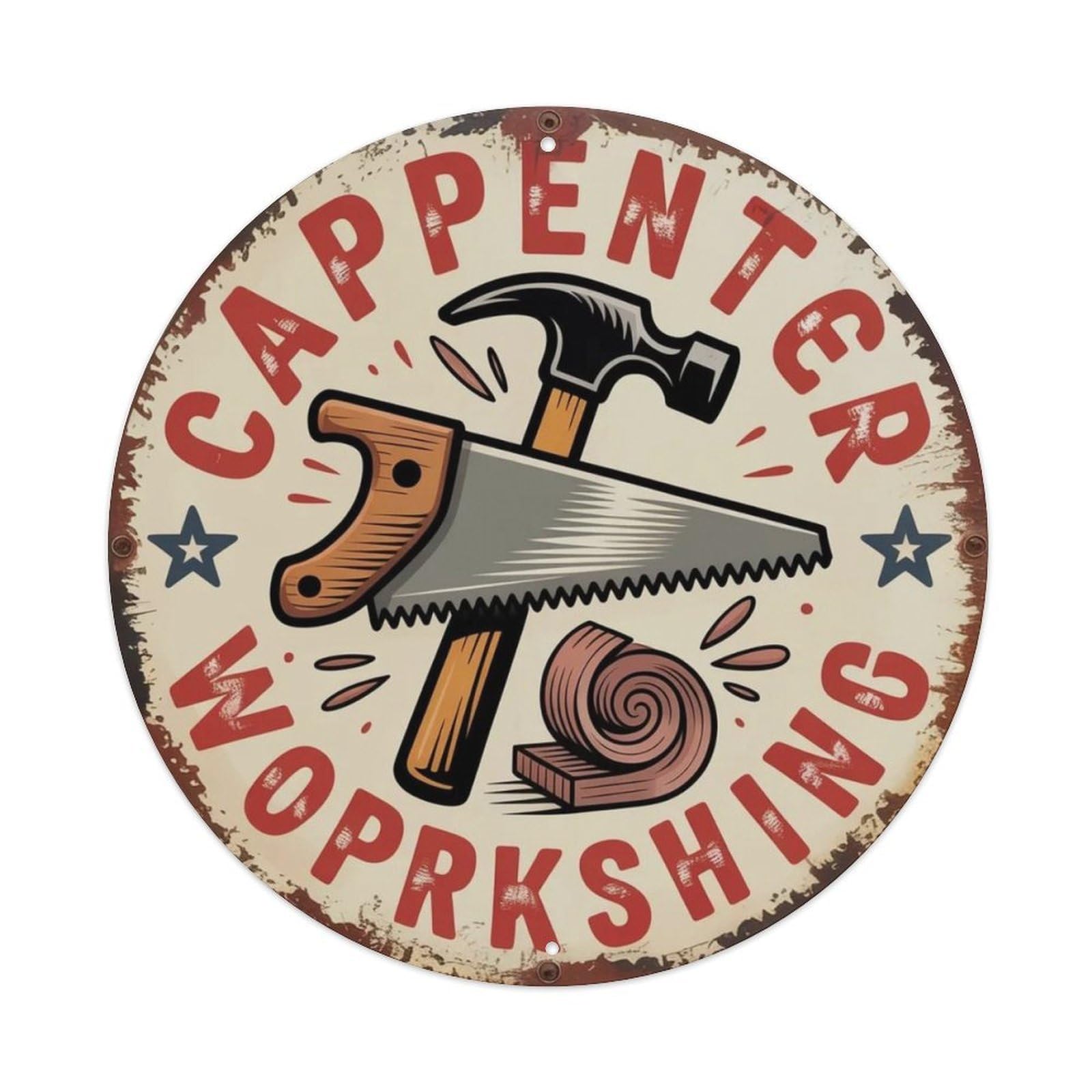 Carpenter Woodwork Metal Tin Sign Plaque